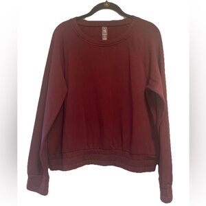 NWOT Lou & Grey For Loft Long Sleeved Wine Burgundy Top Size M